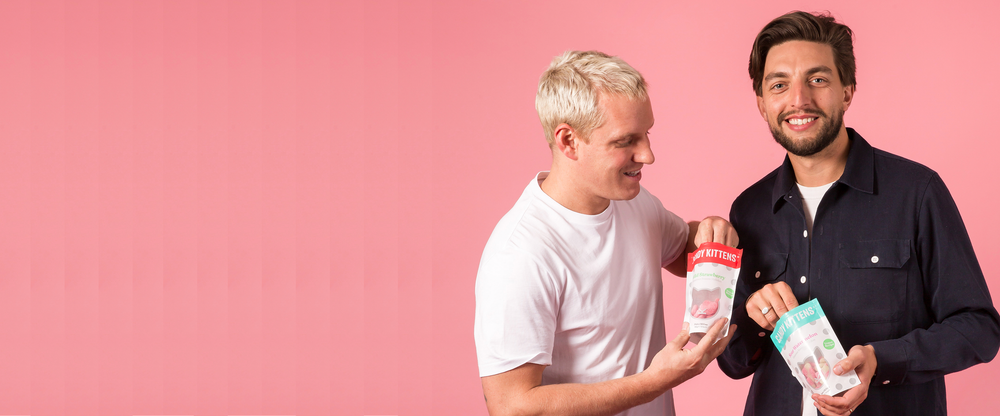 Jamie Laing and Ed Williams, the founders of Candy Kittens